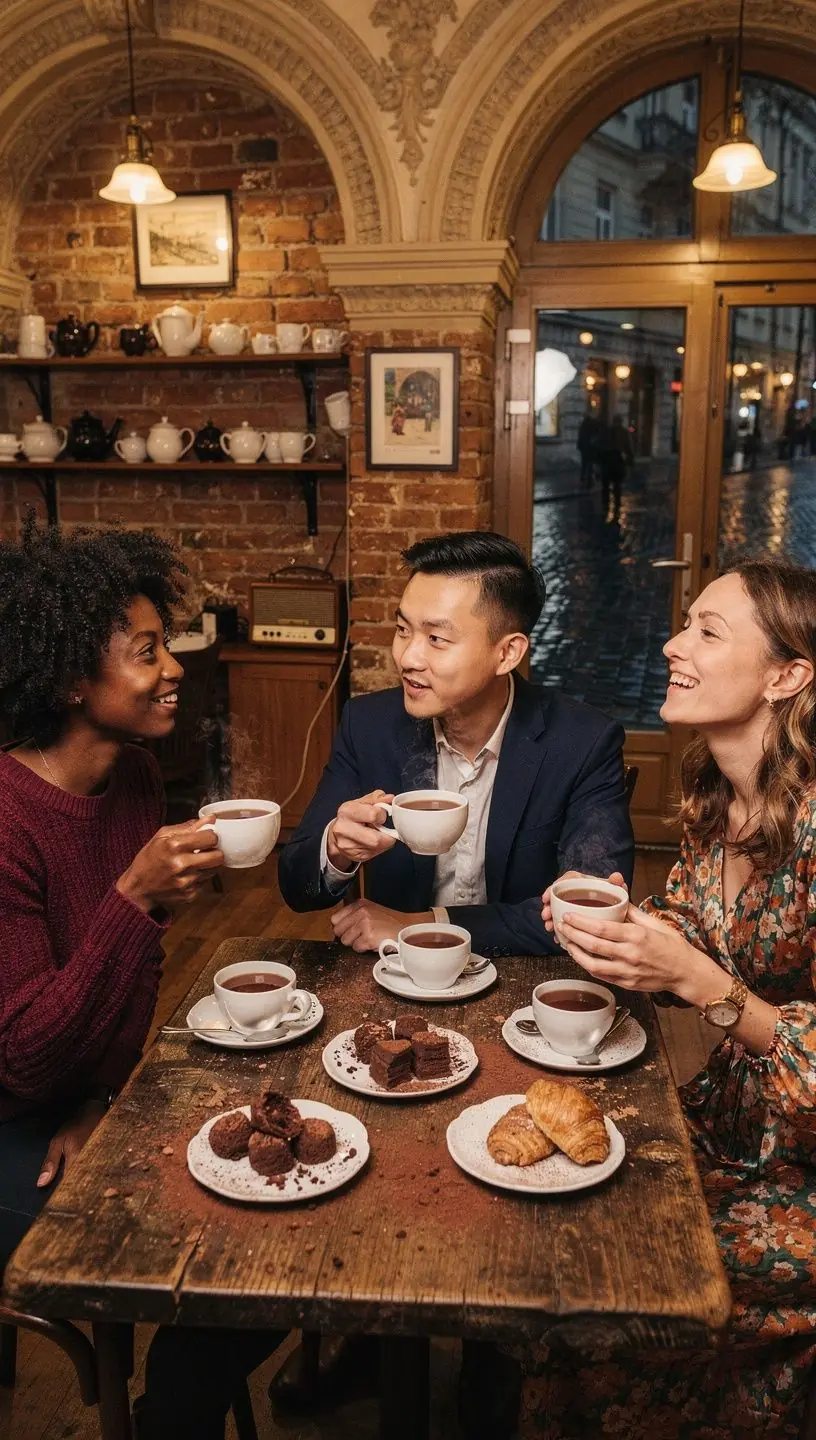 Rooibos tea levelek, kakaóval és édes fűszerekkel keverve.